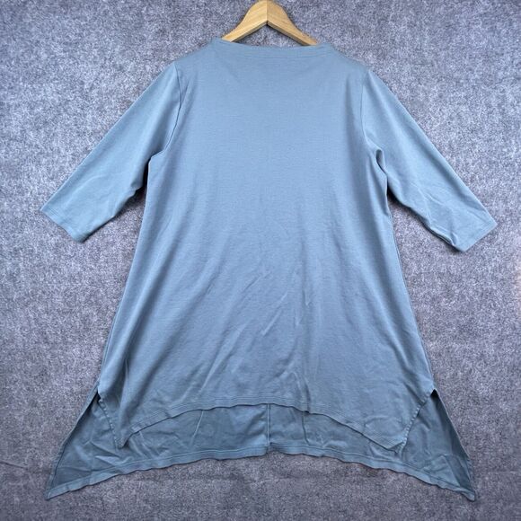 Iridium Dress Women Medium Blue Neutral Capsule Tunic Clean Lagenlook Minimalist - Picture 1 of 7